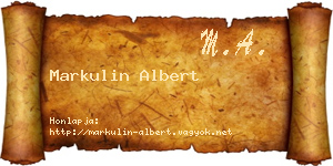 Markulin Albert névjegykártya