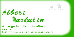 albert markulin business card